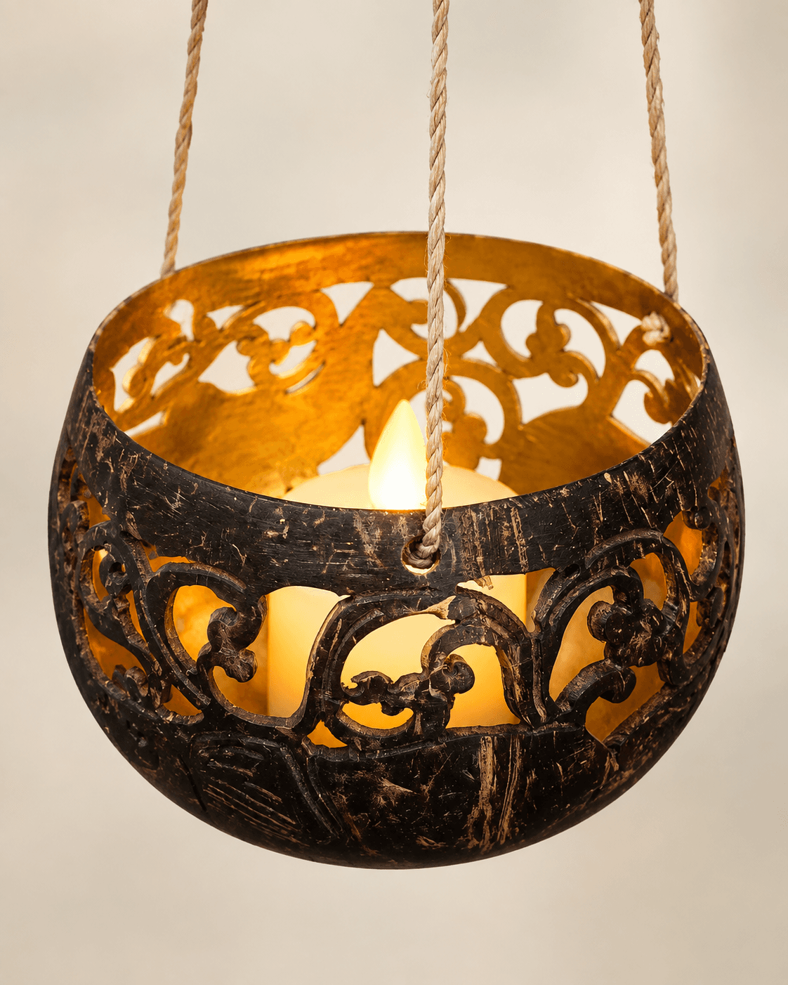 Hanging Coconut Lantern