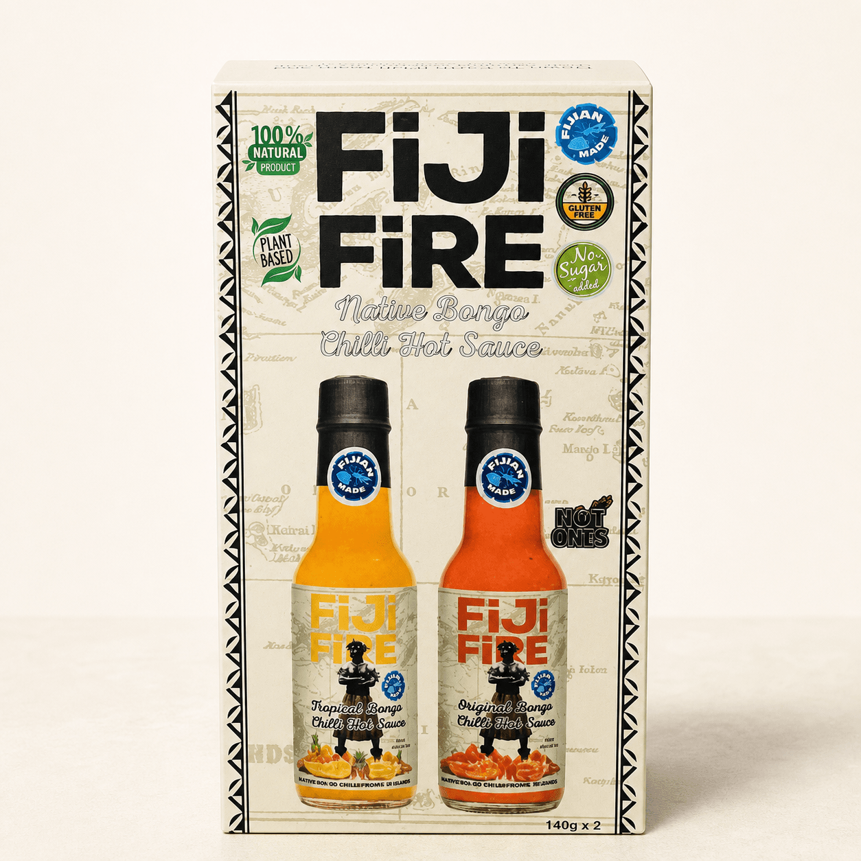 Fiji Fire Native Bongo Chilli Hot Sauce Twin Pack