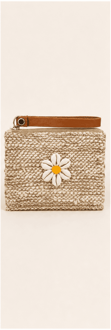 Yellow Shell Flower Wristlet