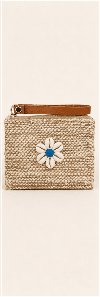 Blue Shell Flower Wristlet