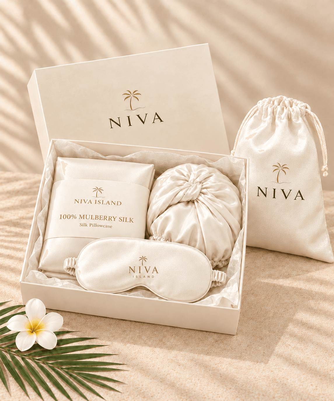 Silk Ritual Gift Box – Mulberry Silk Pillowcase, Bonnet & Eye Mask